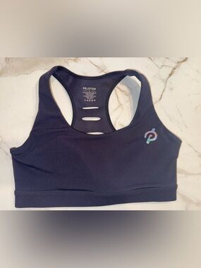 Peloton Sports Bra | M | Navy Cutout Racerback Strappy Gym Yoga Activewear